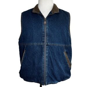 Wrangler Hero Men’s Denim Sherpa Lined Full Zip Vest